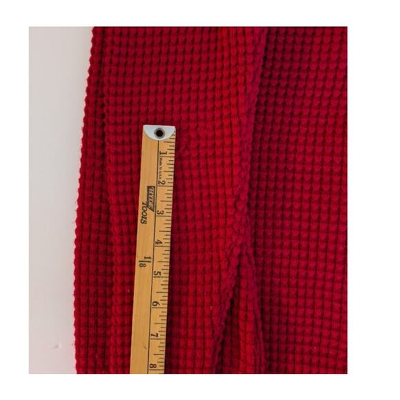Calvin Klein Women M Red Textured Button Neck Knit Sweater Cozy Winter Christmas - Picture 10 of 12